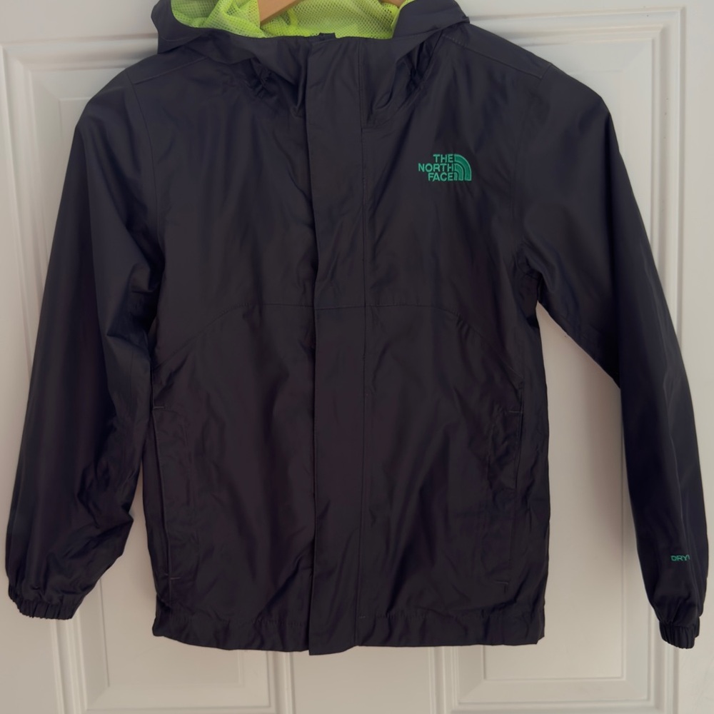 The North Face Black and Green Raincoat for Outdoor Adventures